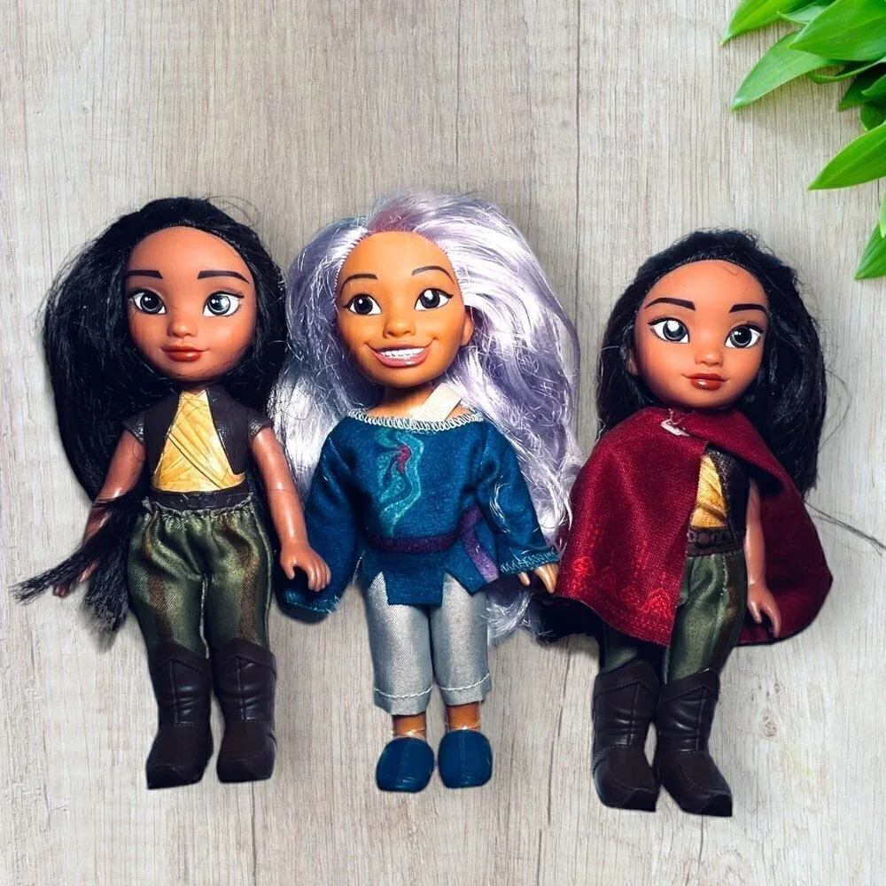 Disney Raya and the Last Dragon Doll Lot Warrior Raya Human Sisu 6” Figures